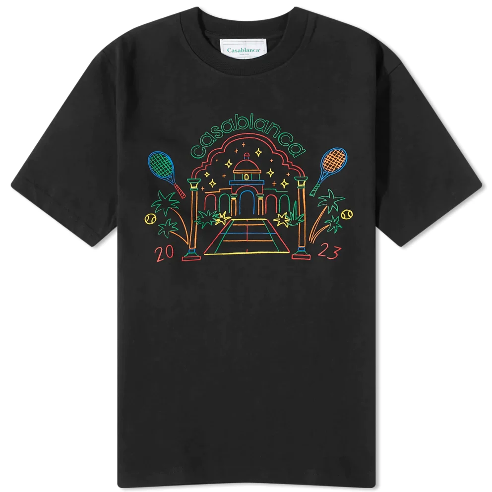 Casablanca Rainbow Crayon T Shirt Black