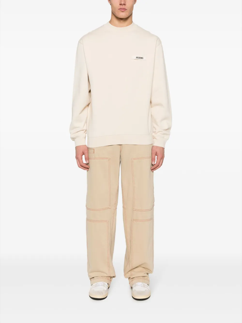 Jacquemus The Gros Grain Logo Sweatshirt Beige
