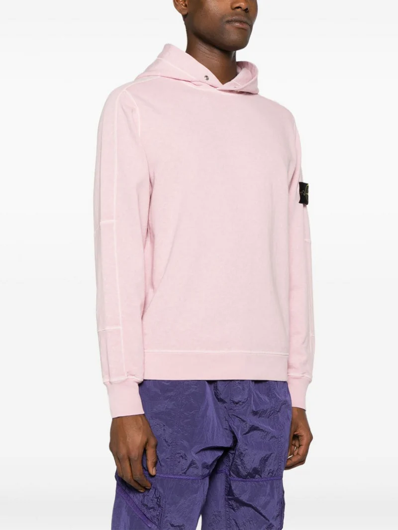 Stone Island Logo Hoodie Pink