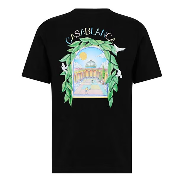 Casablanca Larche Tennis T Shirt Black