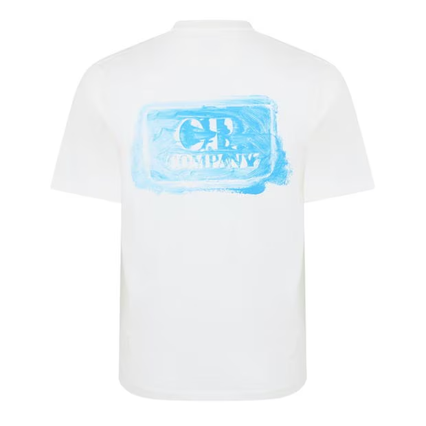 CP Company Brush Logo T Shirt White