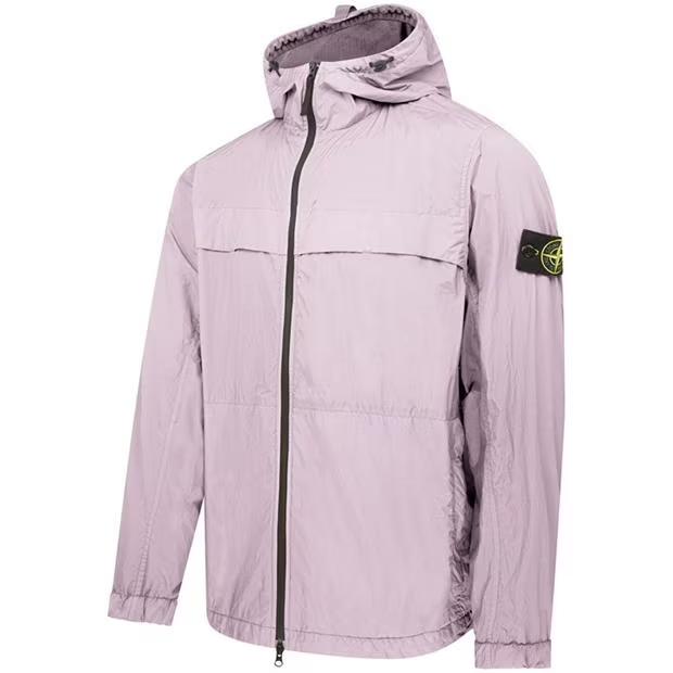 Stone Island Crinkle Rep Hooded Jacket Off Rosa