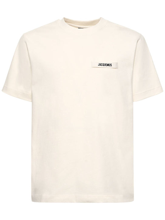 Jacquemus The Gros Grain Logo T Shirt Beige