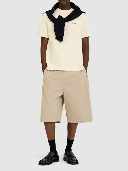Jacquemus The Gros Grain Logo T Shirt Beige