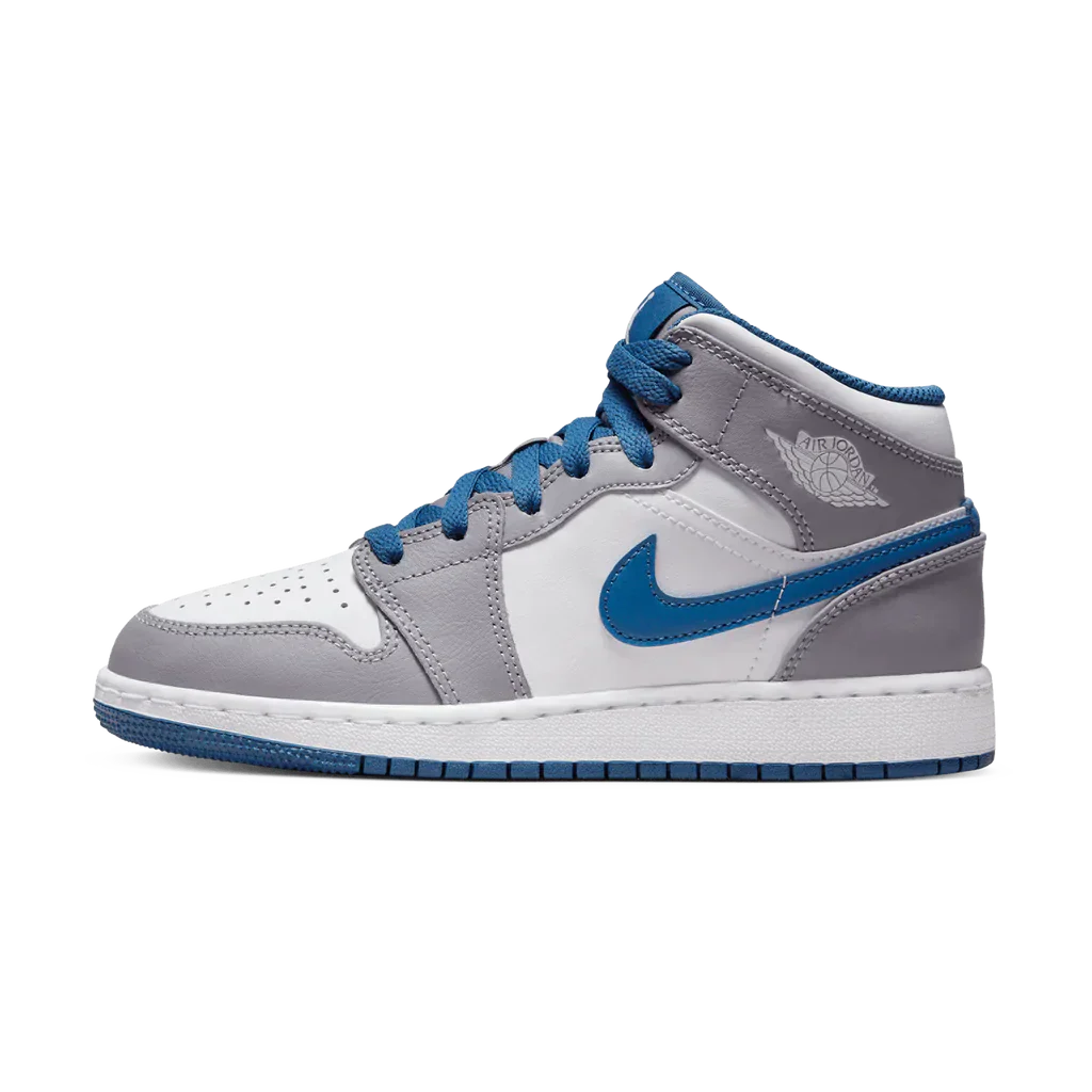 Air Jordan 1 Mid GS 'Cement True Blue'