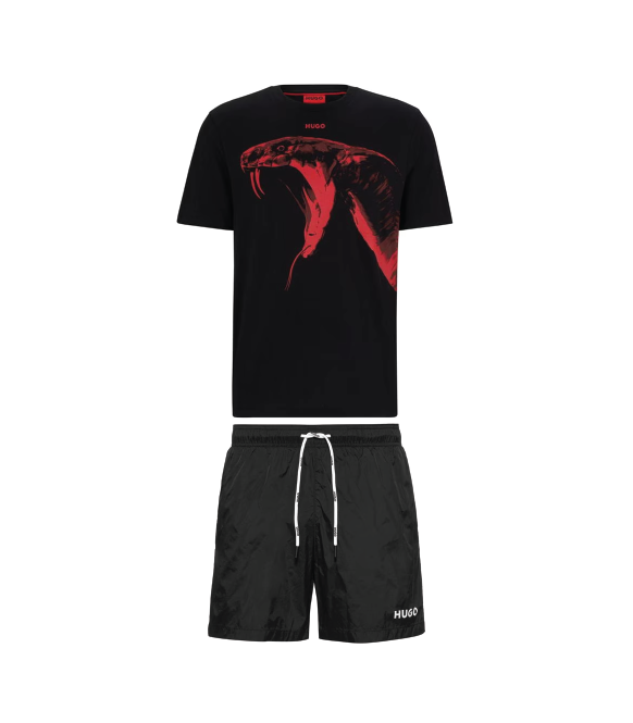 Hugo Boss Roar Logo Shorts Set Black