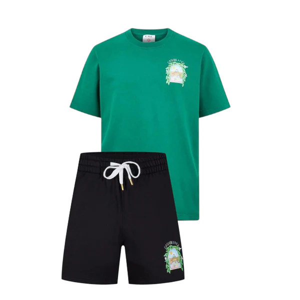 Casablanca L'Arche Shorts Set Black/Green