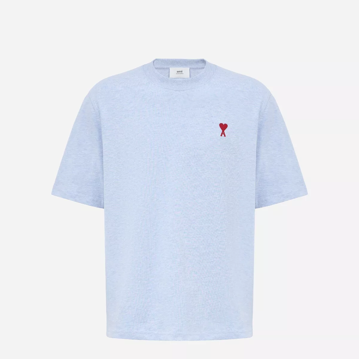 Ami Paris Logo T Shirt Blue Cashmere